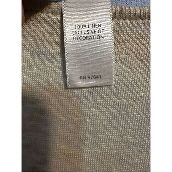 J. Jill M/L Poncho Style Sweater Airy Lagenlook Top 100% Linen Beige - Picture 4 of 8